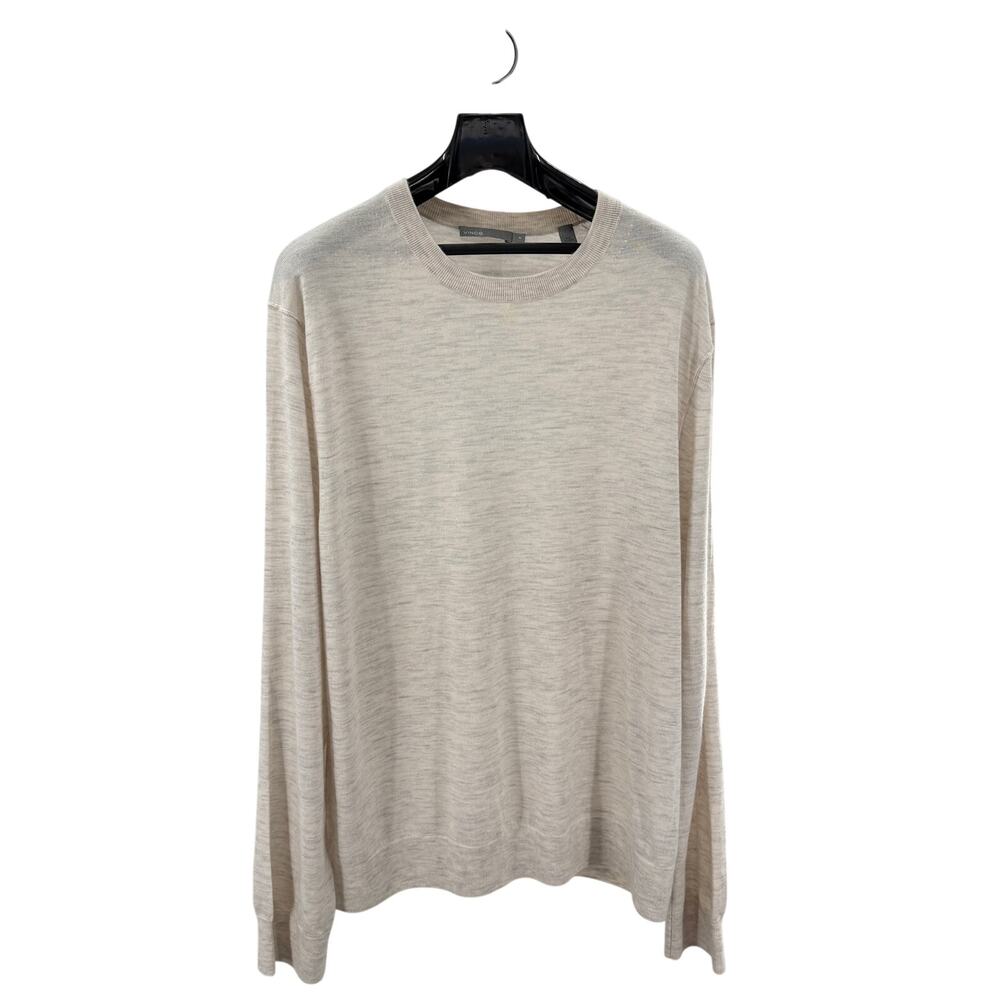 Vince Men's Cashmere/Wool Marled Cream Pull Over Crewneck XL Sweater Classic